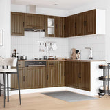 11 Piece Kitchen Cabinet Set Kalmar Brown Oak Engineered Wood 3314948