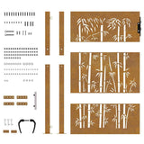 Garden Gate 100x150 cm Corten Steel Bamboo Design 153241