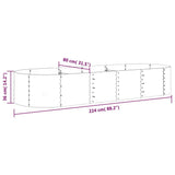 Garden Raised Bed Galvanised Steel 224x80x36 cm Silver 318922