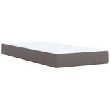 Box Spring Bed with Mattress Grey 100x200 cm Faux Leather 3286110