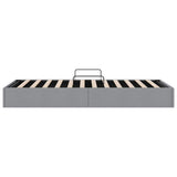 Storage Bed with Mattress Light Grey 203 x 100 cm Fabric 3370054