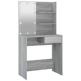 Dressing Table with LED Grey Sonoma 74.5x40x141 cm 820482