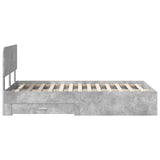 Bed Frame Concrete Grey 120 x 190 cm Engineered Wood 3412403
