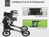 4 Wheel Rollator with Seat and Back, Folding Mobility Walker with Carry Bag, Adjustable Height, Dual T3398P344117