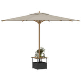 Garden Table with Parasol Hole Black 55x55x46.5 cm Poly Rattan 364117