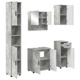 Bathroom Furniture Set with Drawer 5 pcs Concrete Grey 3392996