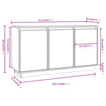 ZNTS Sideboard White 111x34x60 cm Solid Wood Pine 813810