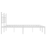 Metal Bed Frame without Mattress with Headboard White 193x203cm 374394