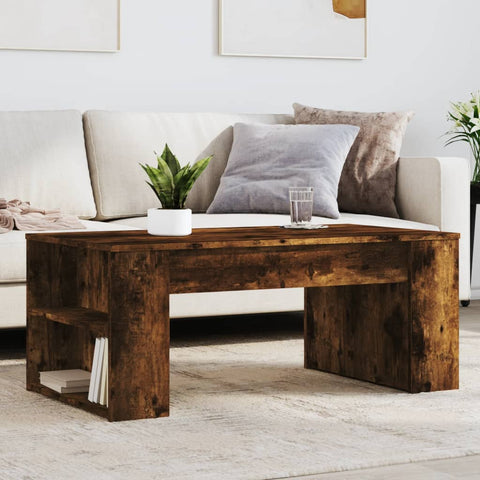 ZNTS Coffee Table Smoked Oak 102x55x42 cm Engineered Wood 831858