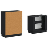 2 Piece Bathroom Cabinet Set HOORN Black Engineered Wood 3417631