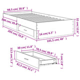Bed Frame Smoked oak Engineered wood and Plywood Single Bed Frame 3280423