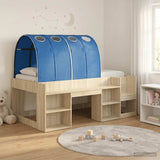 Bed Frame with Tunnel 3 pcs Sonoma Oak and Blue Engineered Wood 3423625
