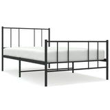 Metal Bed Frame without Mattress with Footboard Black 100x200cm 352493
