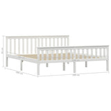 Bed Frame without Mattress White Solid Pinewood 180x200 cm Super King 283219