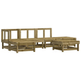 ZNTS 6 Piece Garden Lounge Set Impregnated Wood Pine 3186311