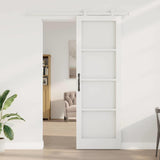 Sliding Door ORKDAL White 78 x 232 cm Solid Pine Wood and Glass 3332052