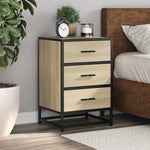 ZNTS Bedside Cabinet Sonoma Oak 40x34.5x60 cm Engineered Wood and Metal 848720