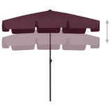 314731 Beach Parasol Bordeaux Red 200x125 cm