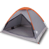 Camping Tent Dome 4-Person Grey and Orange Waterproof 94764