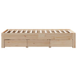 Bed Frame without Mattress with Drawers 90x190 cm Single Solid Wood Pine 3308825