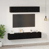 TV Cabinet Set Wall-mounted 5 pcs Black Oak Engineered Wood 3393406
