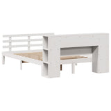 Bookcase Bed without Mattress White 150x200 cm King Size Solid Wood Pine 3322713