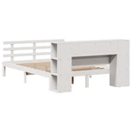 ZNTS Bookcase Bed without Mattress White 160x200cm Solid Wood Pine 3322715