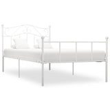 284517 Bed Frame without Mattress White Metal 100x200 cm
