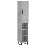 Highboard Concrete Grey 34.5x34x180 cm Engineered Wood 3199005