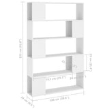 Book Cabinet Room Divider White 100x24x155 cm Engineered Wood 809197