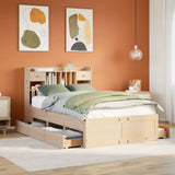 Bookcase Bed without Mattress 135x190 cm Double Solid Wood Pine 3308975