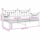 Daybed Frame White 100 x 190 cm Steel 42002674