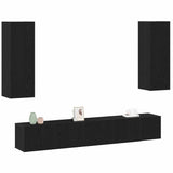 TV Cabinets 5 pcs Black Oak Medium Engineered wood 3393316