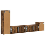 TV Cabinet Set Wall-mounted 3 pcs Smoked Oak Engineered Wood 3409020