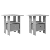 Bedside Table with Drawer 2 pcs Concrete Grey 41 x 40 x 45 cm 8000427