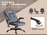Massage Recliner Chair Heated Office Chair with Six Massage Points Velvet-Feel Fabric 360&deg Swivel T3398P328199