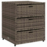 Garden Storage Cabinet Grey 55x59x69 cm Poly Rattan 365557