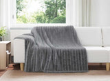 Throw Blankets 6 pcs Dark Grey 200 x 150 cm Fleece 42016874