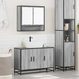 ZNTS 2 Piece Bathroom Furniture Set Grey Sonoma Engineered Wood 3300923