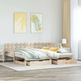 Daybed with Trundle and Drawers without Mattress 80x200 cm 3302249