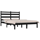 3103632 Bed Frame without Mattress Black Solid Wood 140x190 cm