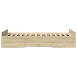 Bed Frame with Drawers without Mattress Sonoma Oak 90x190 cm Single 3280344