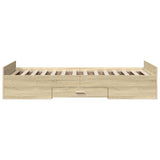 Bed Frame with Drawers without Mattress Sonoma Oak 75x190 cm Small Single 3280351