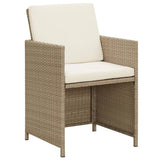 3 Piece Garden Dining Set with Cushions Beige 3094300