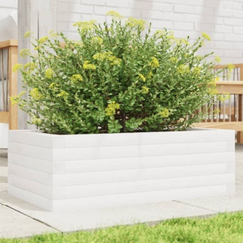 ZNTS Garden Planter White 70x40x23 cm Solid Wood Pine 847219