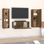 ZNTS 3 Piece TV Cabinet Set Smoked Oak Engineered Wood 3120233