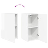 TV Cabinet Set 2 pcs High Gloss White Engineered Wood 3408965