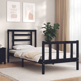 Bed Frame without Mattress Black Small Single Solid Wood Pine 3192845