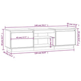 TV Cabinet 140x35x40 cm Solid Wood Pine 814314