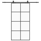 Sliding Door with Hardware Set Black 102.5x205 cm ESG Glass 3375866